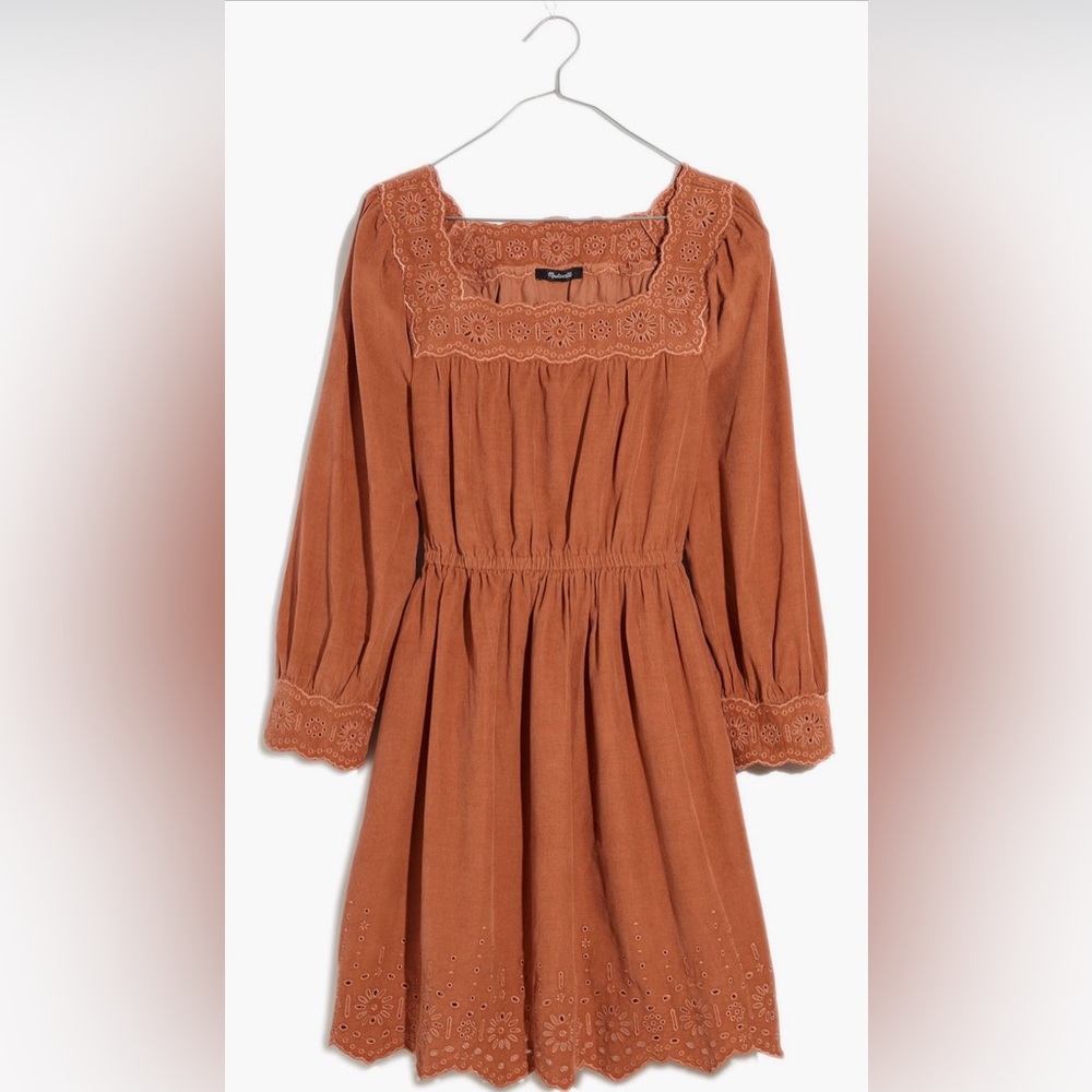 Madewell Embroidered Corduroy Dress